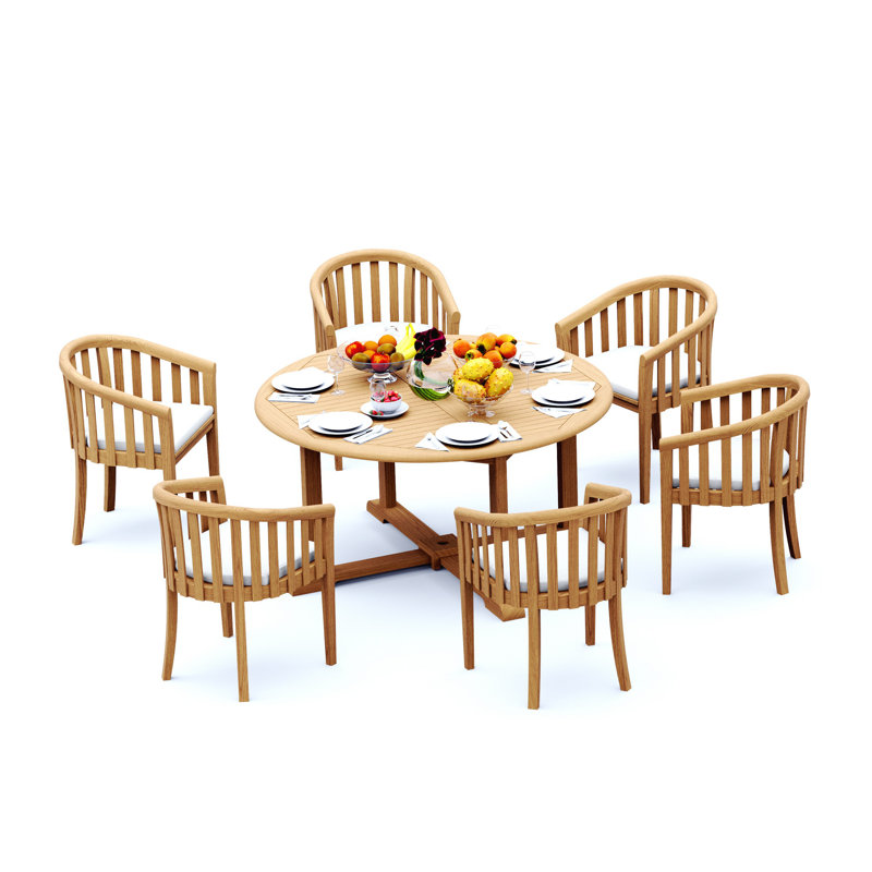 Lenong Outdoor 7 - Piece Teak Dining Set