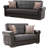 Georgea 67" Leather Match Convertible Sleeper Loveseat-1507780325