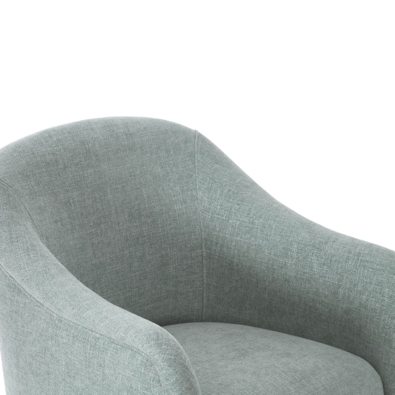 Denice Rolling Dining Arm Chair, Blue Polyester