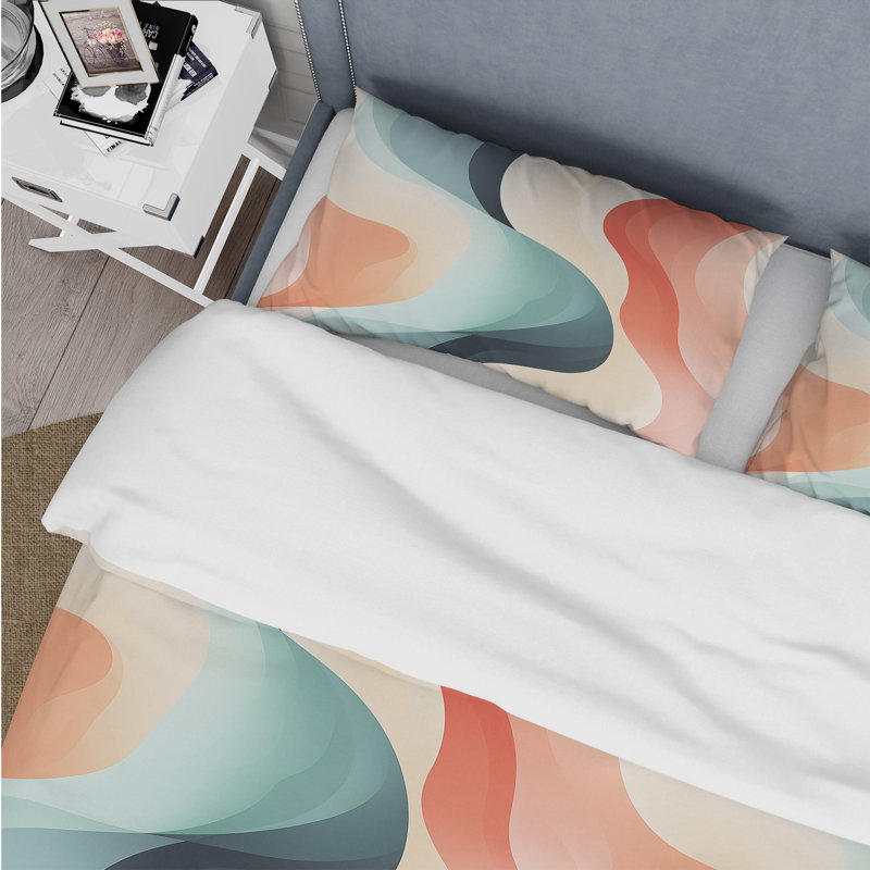 Ensemble de housse de couette à rayures Kainan Contemporary, Housse de couette simple + 1 taie décorative stan