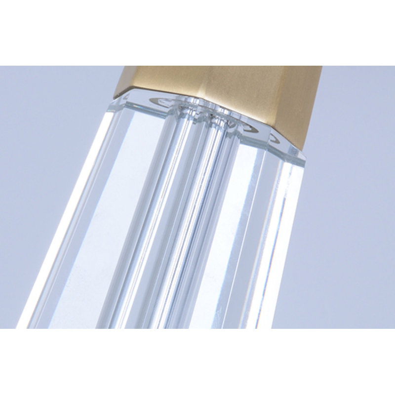 Clear Glass With Brushed Gold Accents 32 Inch Lamp With White Drum Shade