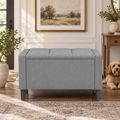 Friesen Polyester Blend Upholstered Bench with Flip Top