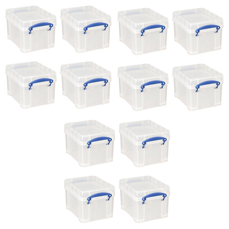  3 Liter Snap Lid Storage Bin for Music Storage, 12 Pack, Clear