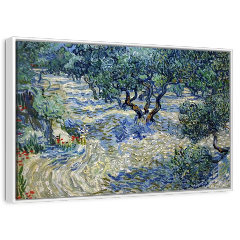 Olive Orchard 1889, Cadre flottant blanc, 25 po x 17 po