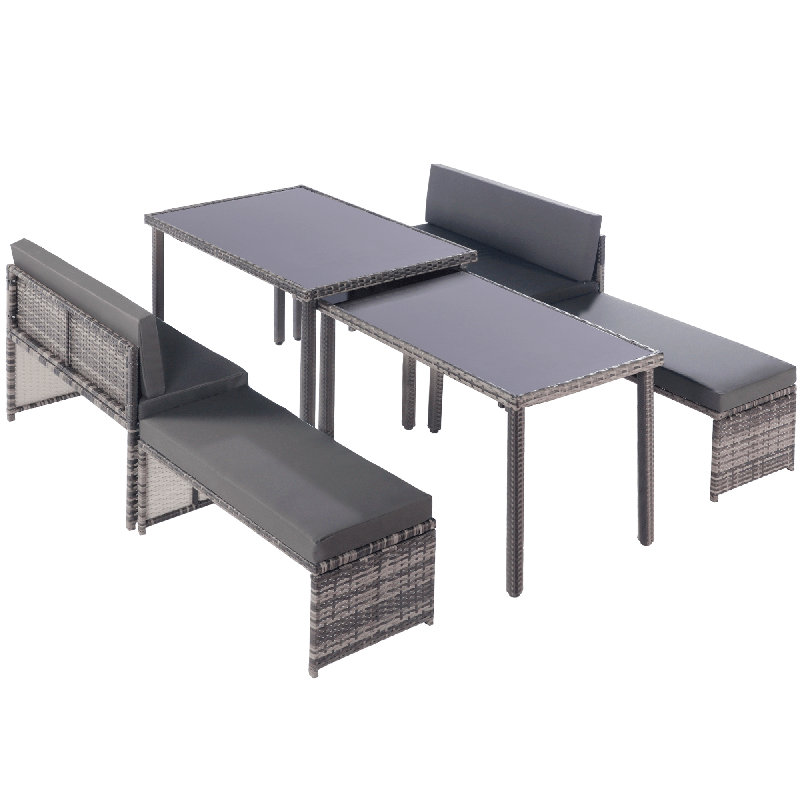 Estebon 8 - Person Patio Dining Set Rectangular Table with Cushions Included