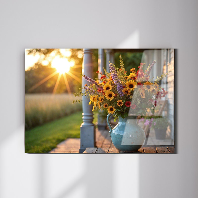 Art mural en verre trempé Wildflowers, H 12 po x l 16 po