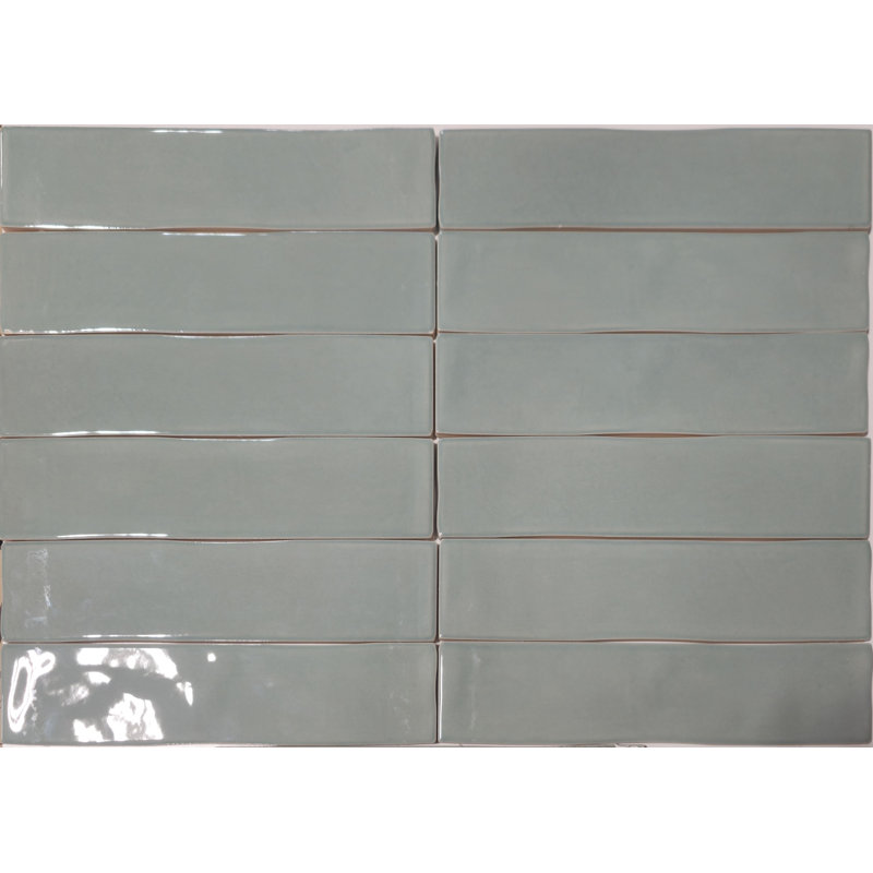 Carreau de métro artisanal brillant 3 po x 12 po Jade, 3 po x 12 po, Vert