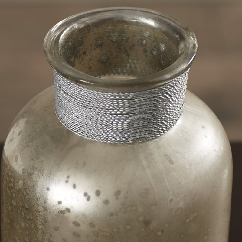 Ensemble de 3 bouteilles décoratives en verre Lindsey, Argent