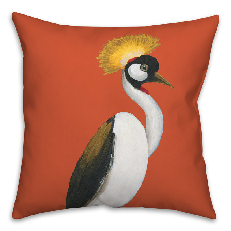 Outdoor Reversible Throw Pillow, Orange