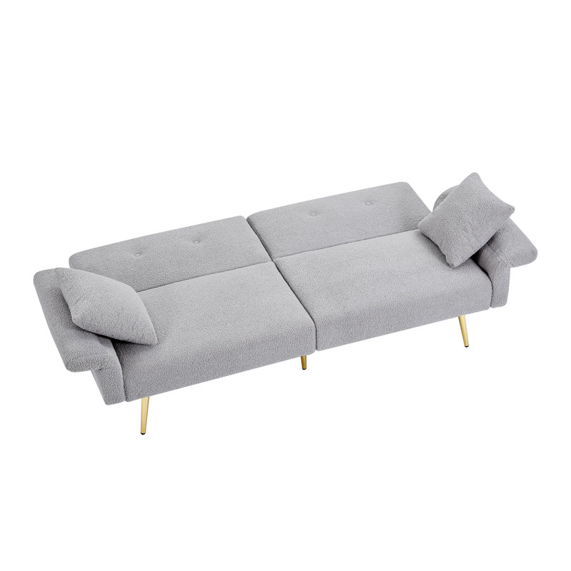 Canapé d'appoint rembourré avec poches latérales Modern Teddy, Gris
