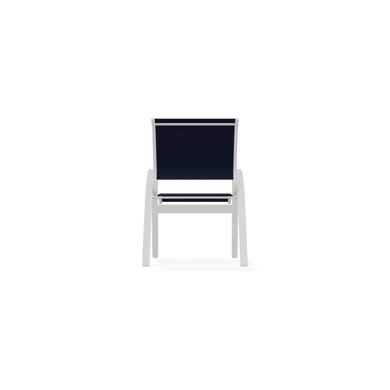 Aruba II Outdoor Dining Chair, Navy 13D Sunbrella®, White