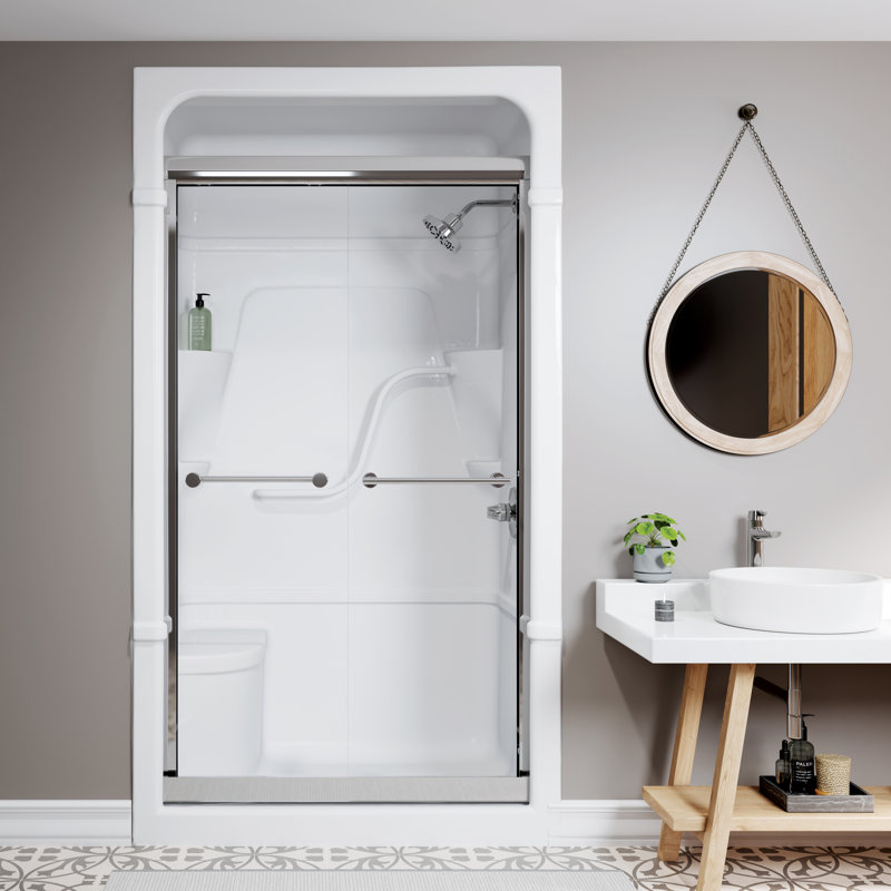 Porte de douche semi-sans cadre avec l 43,75 po x H 73 po