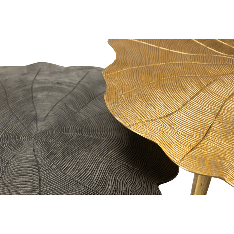 3 Legs Nest Of Tables, Black/Gold