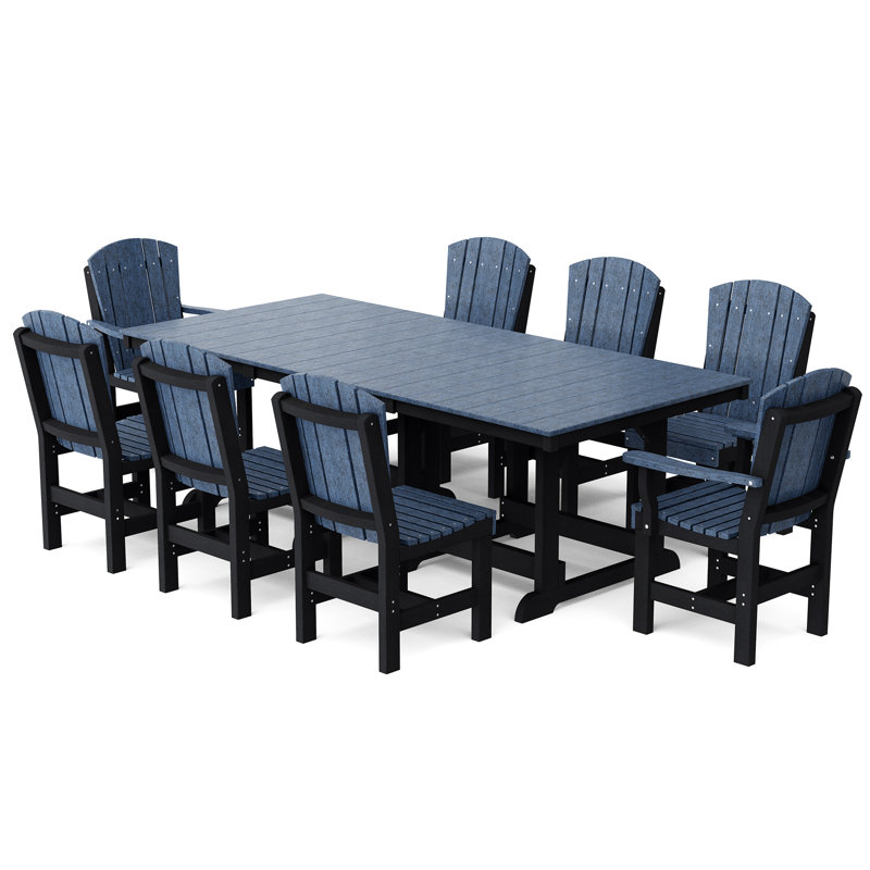 Heritage Dining Set, Patriot Blue/Black, 9-Piece