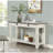 Coffee And Antique Grey Sofa Table With 2 Drawers And Bottom Shelf-859089151