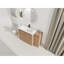 Meuble-lavabo autoportant de 52 po avec lavabo en céramique blanche et 1 petite armoire de rangement, porte à fermeture en douceur, chêne d'imitation, emballage KD, contreplaqué