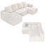 Canapé modulaire modulaire, canapé modulaire en forme de U avec méridienne, canapé modulaire Cloud avec éponge à rebond élevé et densité, canapé rembourré en velours côtelé avec coussin pour le salon, la chambre à coucher, beige-563941249