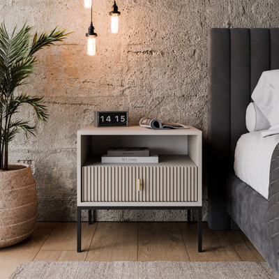 54cm W Manufactured Wood Bedside Table