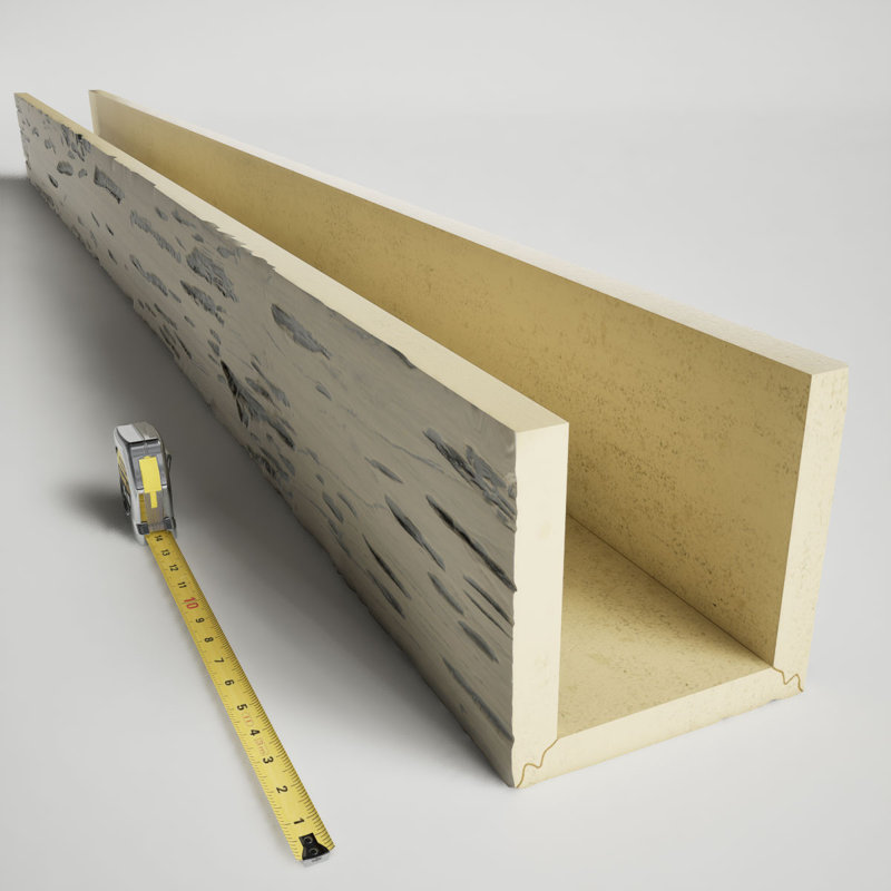 Poutre de plafond 3 côtés Pecky Cypress Endurathane, 4"H x 4"W, Bois flottant, 18'L