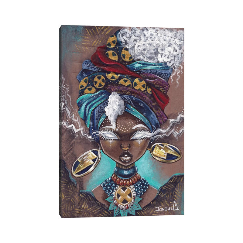 Afro Storm - Print on Canvas, Wrapped Canvas, 66.04cm H x 45.72cm W x 3.81cm D