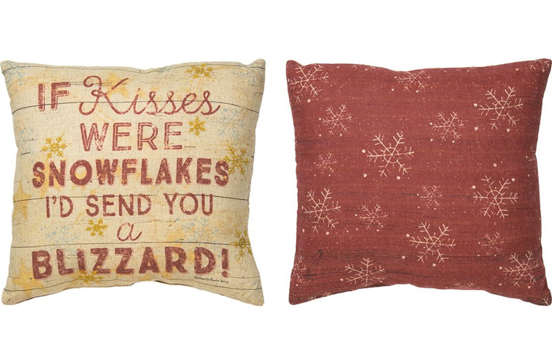 Coussin décoratif « Primitives » de Kathy Holiday, inspiré des flocons de neige