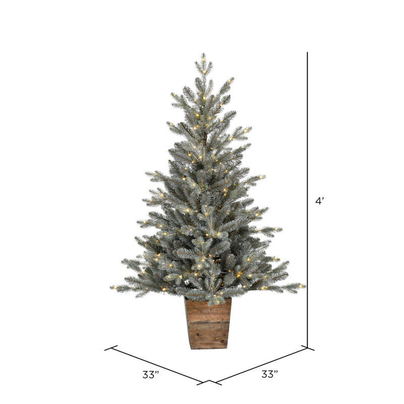 4' H Lighted Artificial Pine Christmas Tree