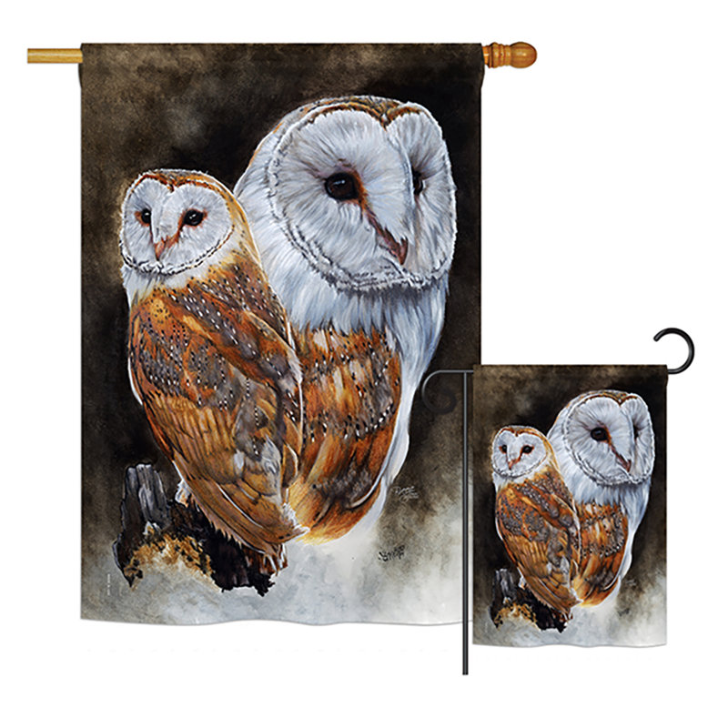 Polyester 40 x 28 po lustré friends oiseaux de 2 côtés drapeau de jardin