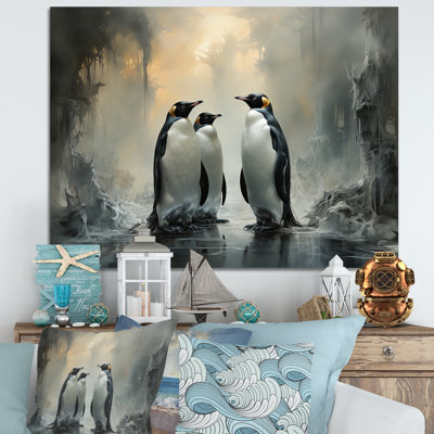 " Penguin Family Elegance In Snow "