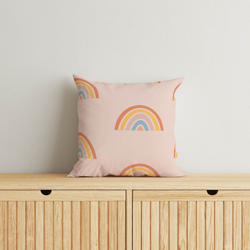 Coussin Plain Bows Match, Rose et multicolore, H 26 po x l 26 po