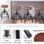 Tabourets de bar de ferme - Chaises de salle à manger industrielles pour la cuisine - Tabouret rétro 19,68 à 25,59 pouces-226534801