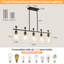 Lustre linéaire pour îlot de cuisine et salle à manger, luminaire suspendu à hauteur réglable avec abat-jour en verre transparent, compatible avec les ampoules E26-2030702060-2030702067-2030702064