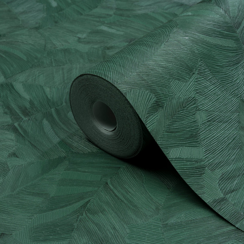 Karuna Collection Branched Leaf Motive Wallpaper Roll, Green