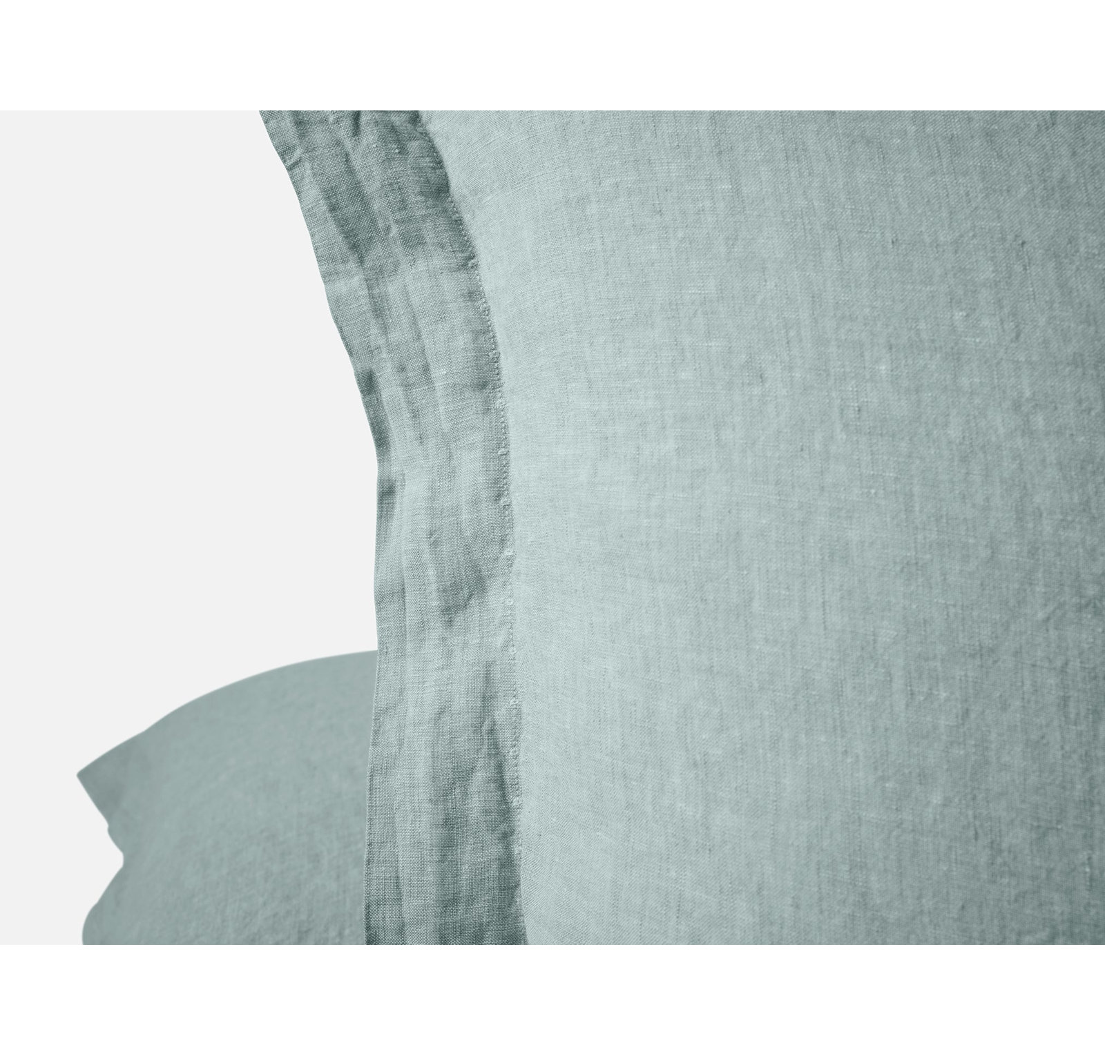 Coyuchi Organic Relaxed Linen Sham, Euro, Pacific Blue Chambray