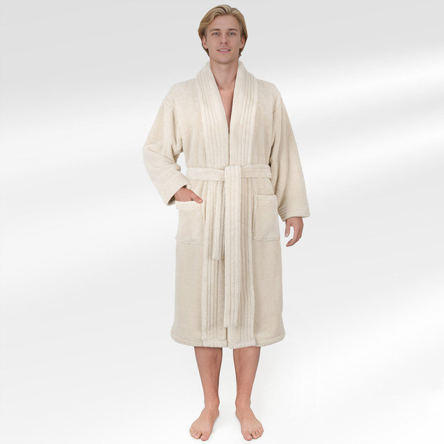 Peignoirs turcs, robes en molleton doux et absorbant doux, 2TG, Beige