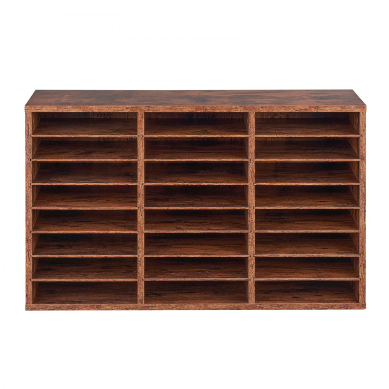 VEVOR Manufactured Wood Compartment Mailroom Organizer, 49cm H x 80cm W x 29.7cm D, Brown