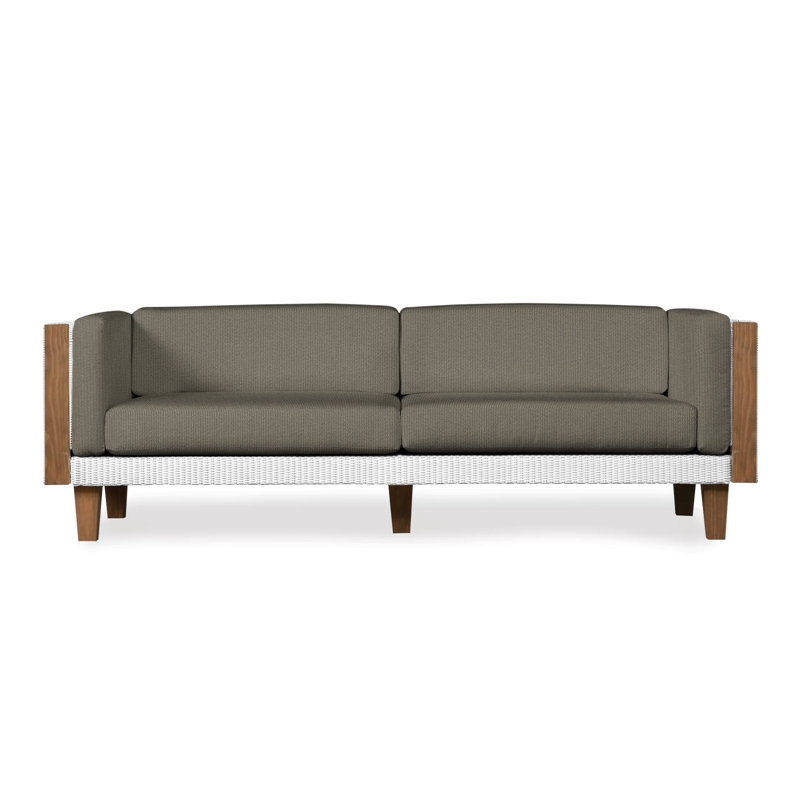 Catalina Outdoor 3 - Seat Patio Sofa, White, Demo Stone
