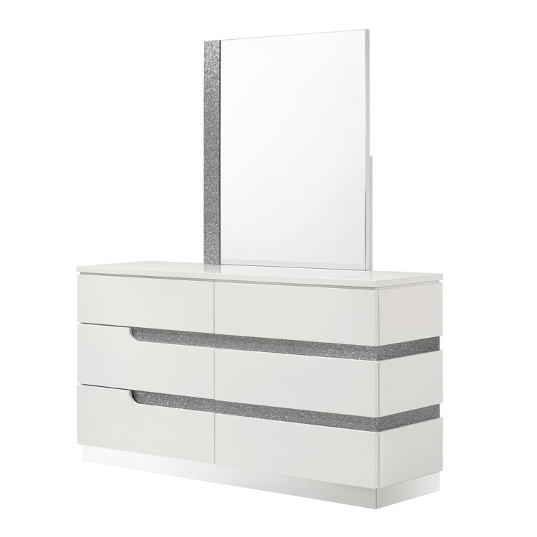 Arielah 62.99'' W 6 - Drawer Dresser with Mirror
