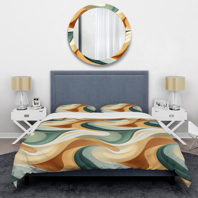 Zen Simplicity - Abstract Duvet Cover Set - Microfiber Polyester, King Duvet Cover + 2 King Shams