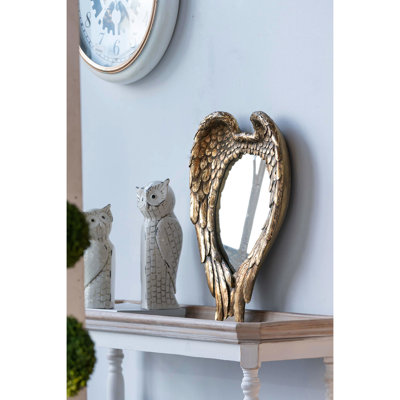 Miroir à oreilles doré 22 po x 16 po - ajoute du charme à n'importe quelle pièce, réfléchit clairement, espace décoratif, 100% résine