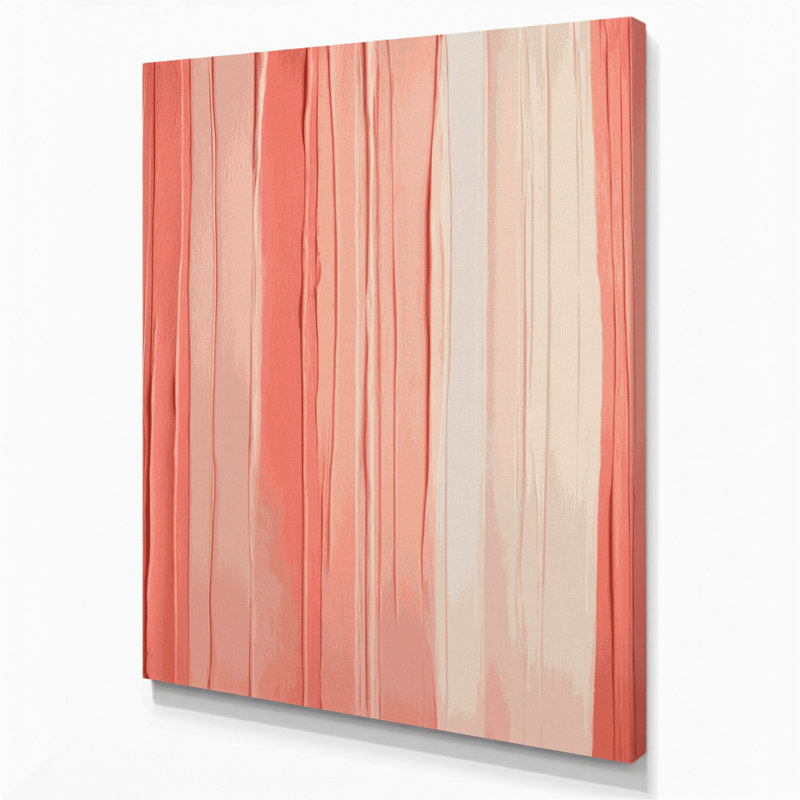 «Abstract Color Field 33», art mural sur toile rose, H 18 po x l 12 po
