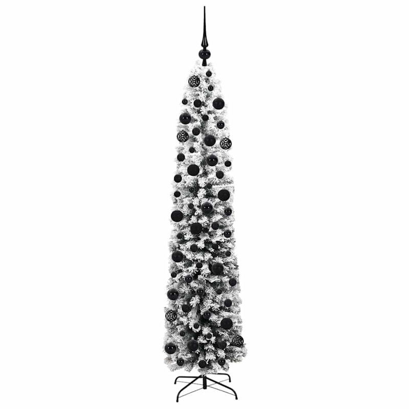 Artificial Christmas Tree with 300 LEDs with Stand, Black, 5.91' H