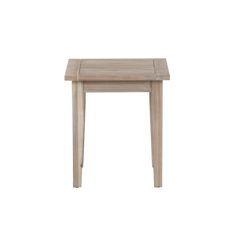 Amina Outdoor Solid Acacia Wood Side Table