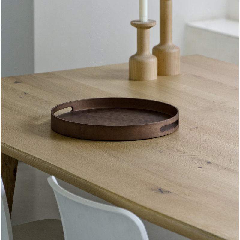 Menahan Solid Wood Tray, 3.5cm H x 30.8cm W x 30.8cm L, Walnut