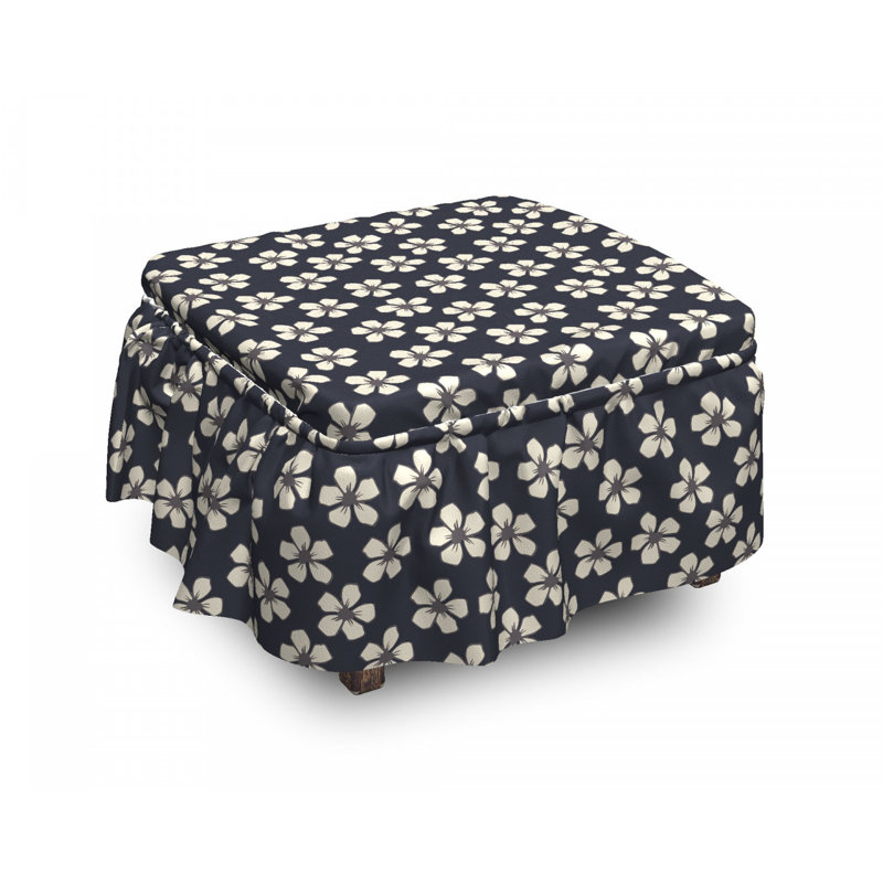 Housse pour repose-pieds floral fleur de cerise