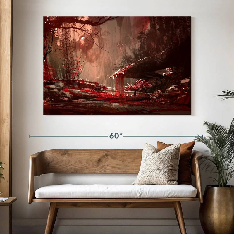 Kelan Blood Red Forest, 34" H x 51" W