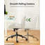 Chaise de bureau avec support lombaire, appui-tête en 2 dimensions, accoudoirs réglables, coussin de siège incurvé et roulettes, chaise de bureau ergonomique convenant à la maison et au bureau.