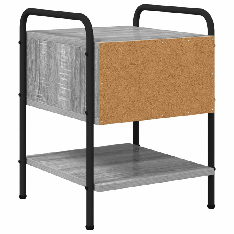 35 cm W Bedside Table, Grey Sonoma