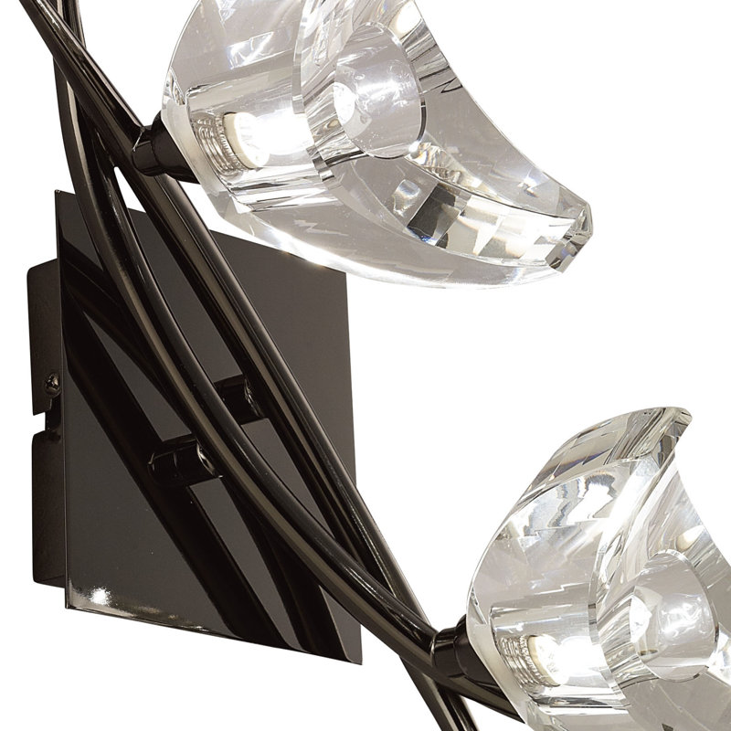 Drossett Armed Sconce, Black Chrome, No