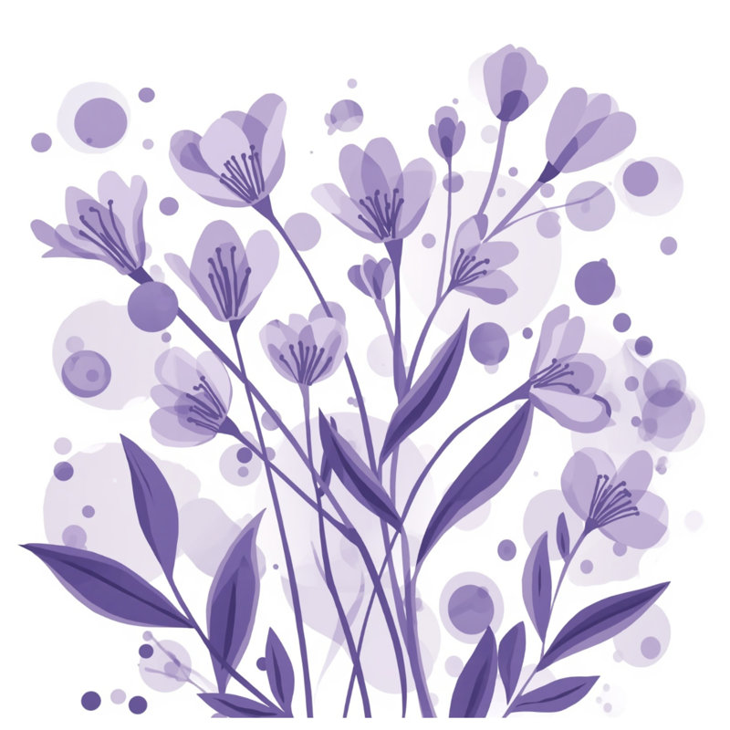 Rideaux de douche mauves à fleurs mauves, L 70 po x H 93 po