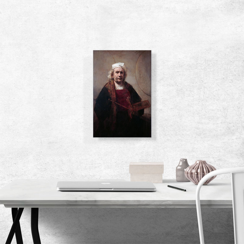 Autoportrait avec deux cercles de 1660 par Rembrandt van Rijn, reproduction d'art sur toile tendue